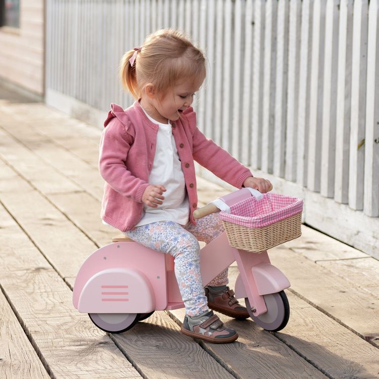 Alternative view of Pink Scooter with Basket