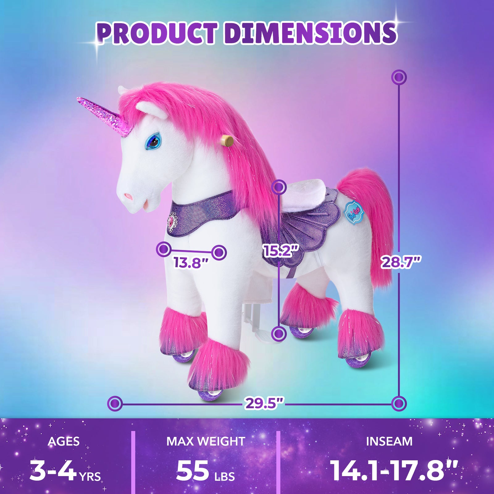 Pink Unicorn Model Y Ride on Toy - 3-4 Years - Image 6