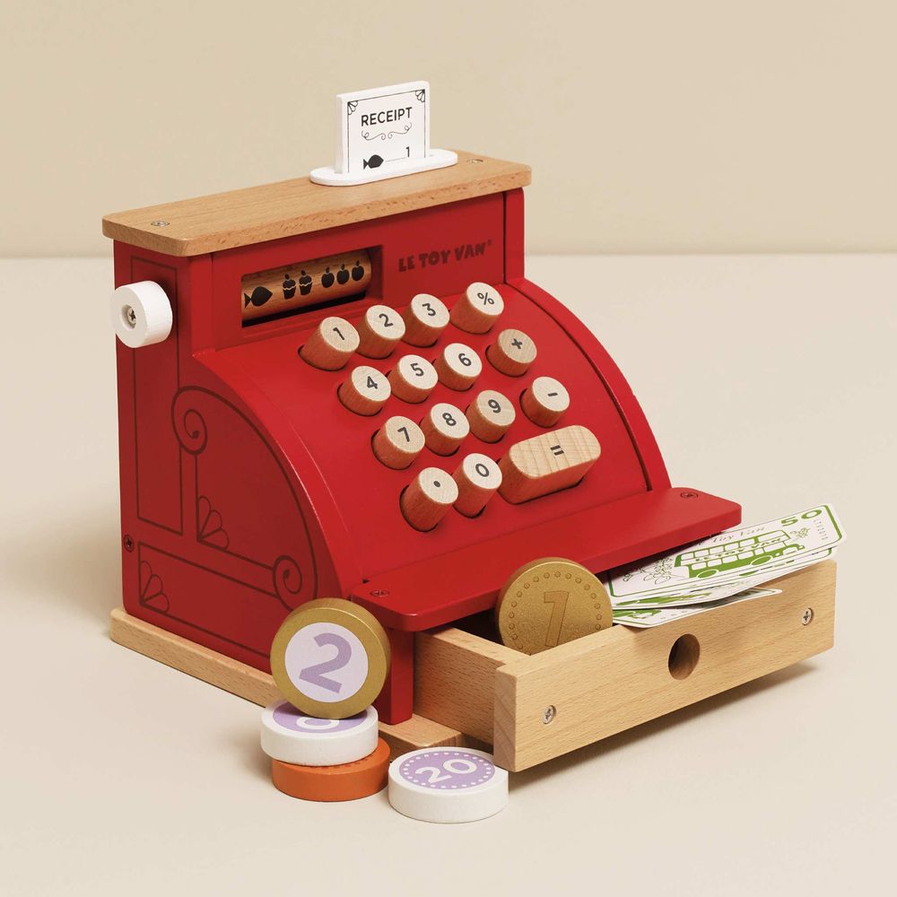 Play Wooden Cash Register & Money - Image 2