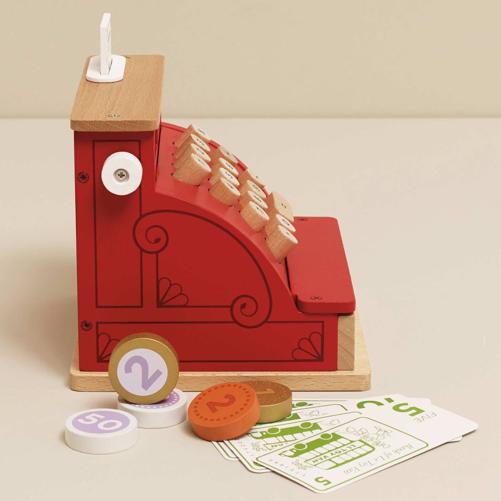 Play Wooden Cash Register & Money - Image 3