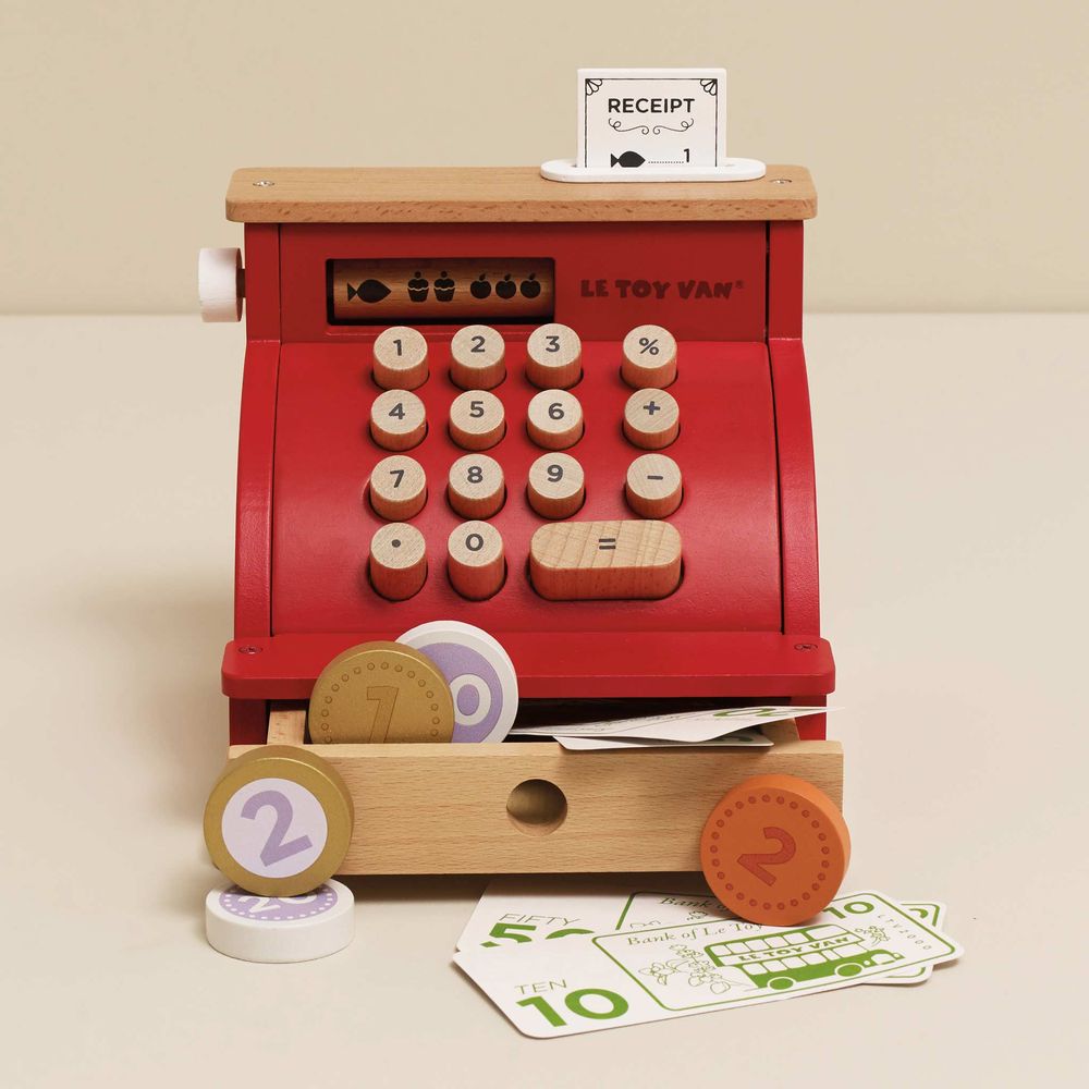 Play Wooden Cash Register & Money - Image 4