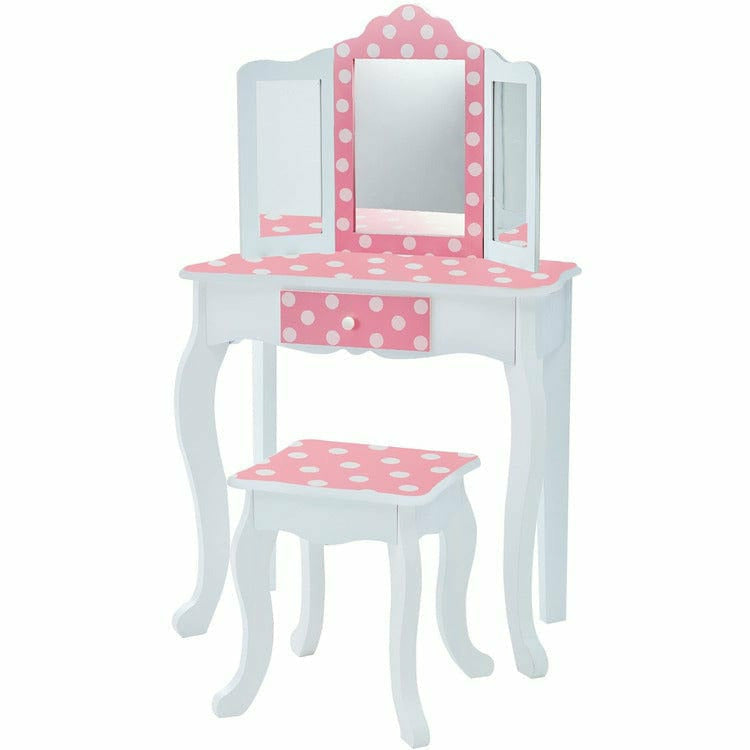 Polka Dot Gisele Play Vanity Set - Pink / White - Image 3