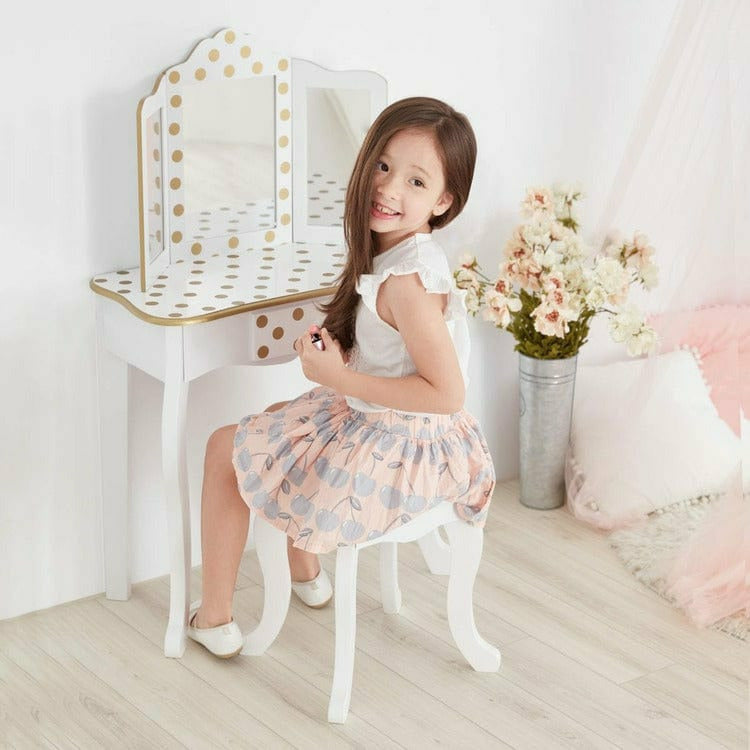 Alternative view of Polka Dot Gisele Play Vanity Set - White/Gold