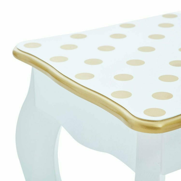 Polka Dot Gisele Play Vanity Set - White/Gold - Image 5