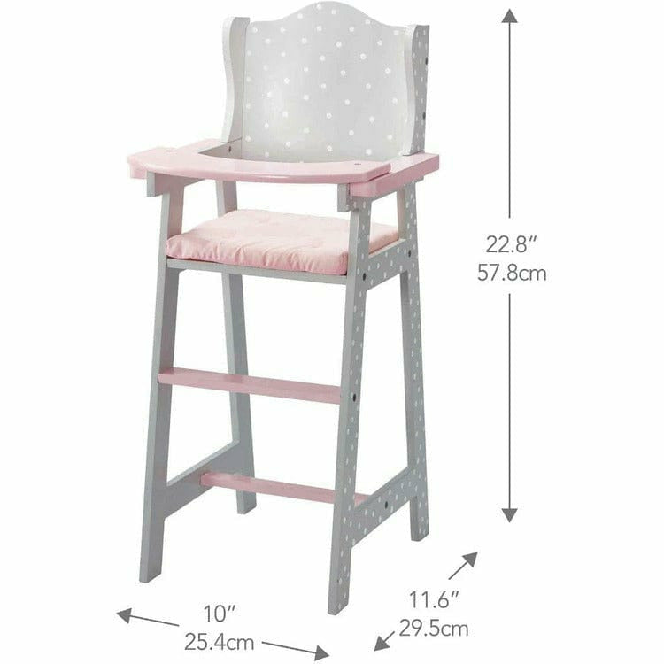 Polka Dots Princess Baby Doll High Chair - Grey - Image 6