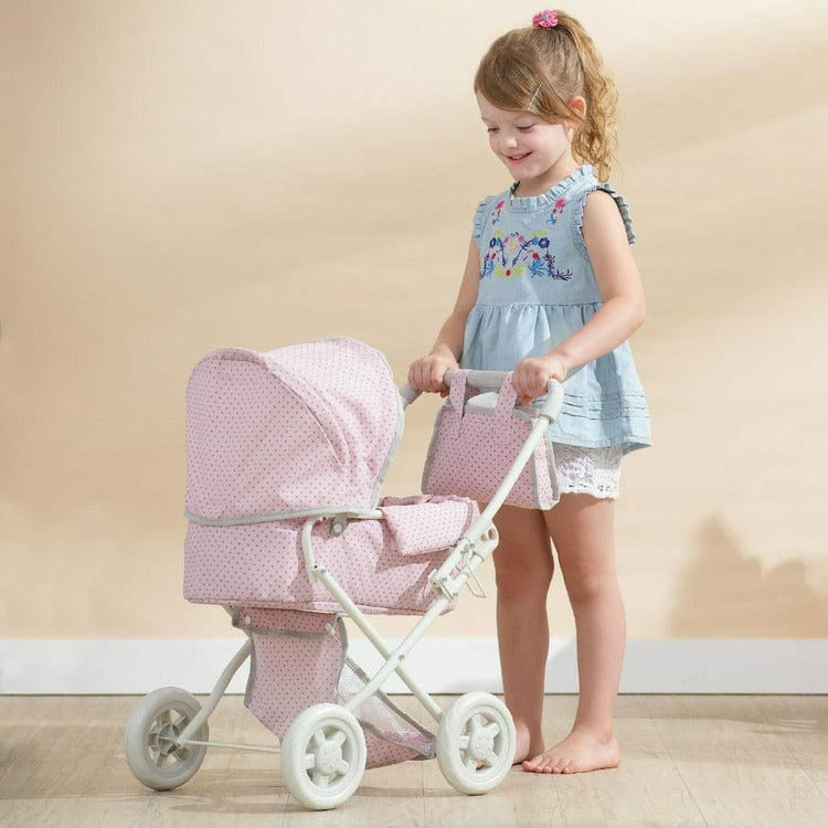 Polka Dots Princess Deluxe Baby Doll Stroller - Pink - Image 2