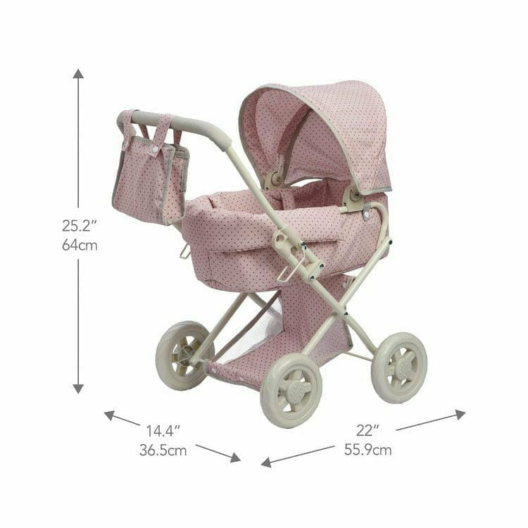 Polka Dots Princess Deluxe Baby Doll Stroller - Pink - Image 8