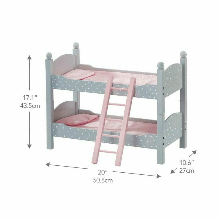 Polka Dots Princess Double Bunk Bed for 18" Dolls - Gray - Image 5