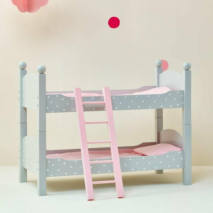 Polka Dots Princess Double Bunk Bed for 18" Dolls - Gray - Image 3