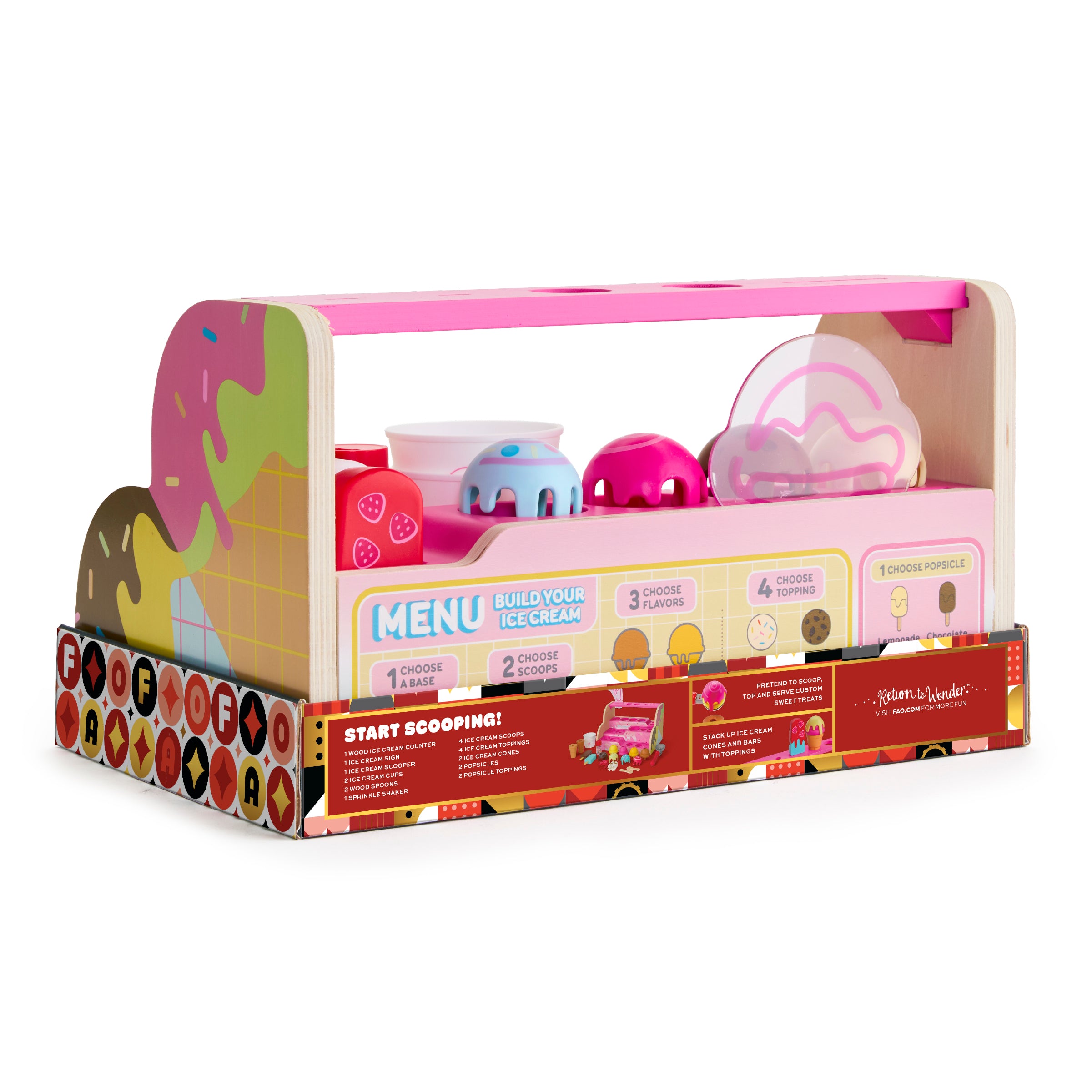 Pretend Play Scoop & Top Ice Cream Counter Playset - Image 3