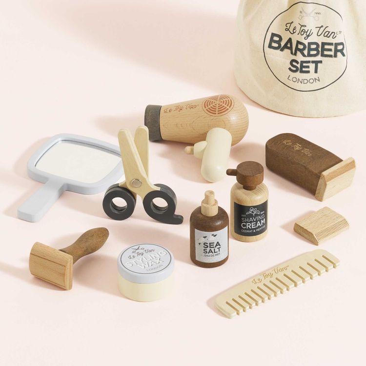 Pretend Play Wooden Hairdresser & Barber Kit - 12 Pieces - Image 5