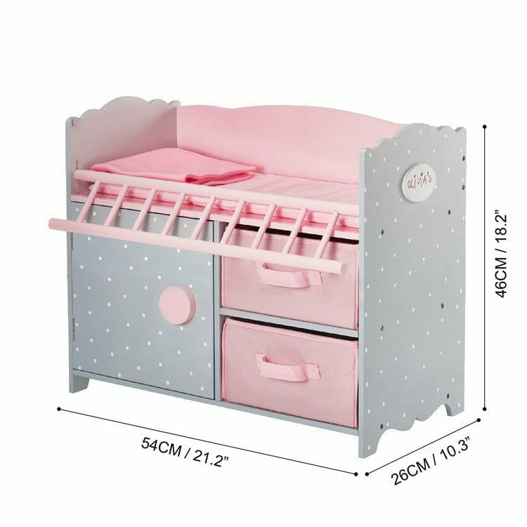 Princess Baby Doll Crib with Cabinet and Cubby - Image 7