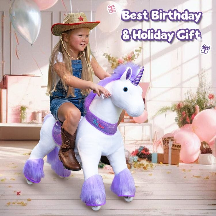 Alternative view of Purple Model U Ride-On Unicorn - 4-7 Years