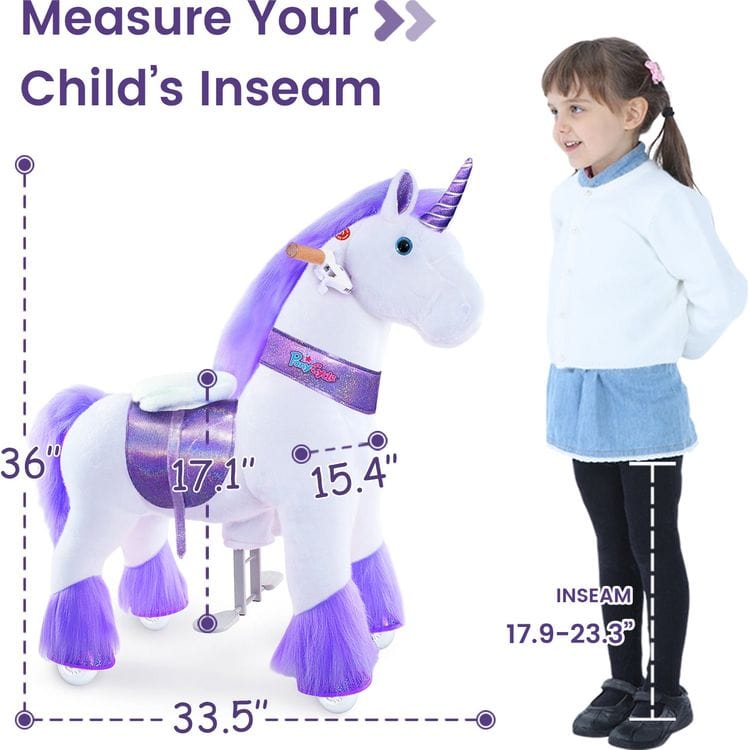 Purple Model U Ride-On Unicorn - 4-7 Years - Image 3