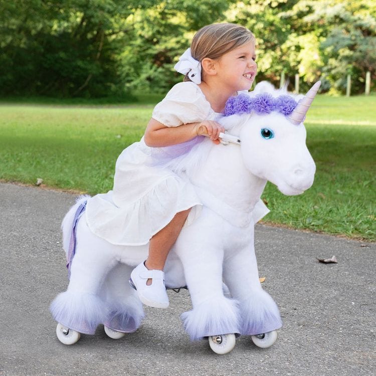 Alternative view of Purple Model X Ride-On Unicorn - 3-4 Years