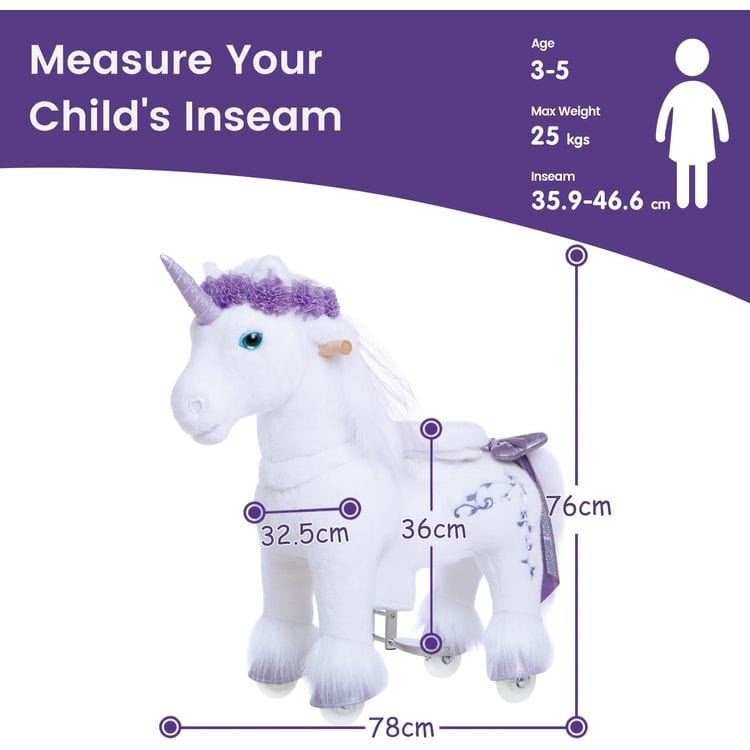 Purple Model X Ride-On Unicorn - 3-4 Years - Image 3