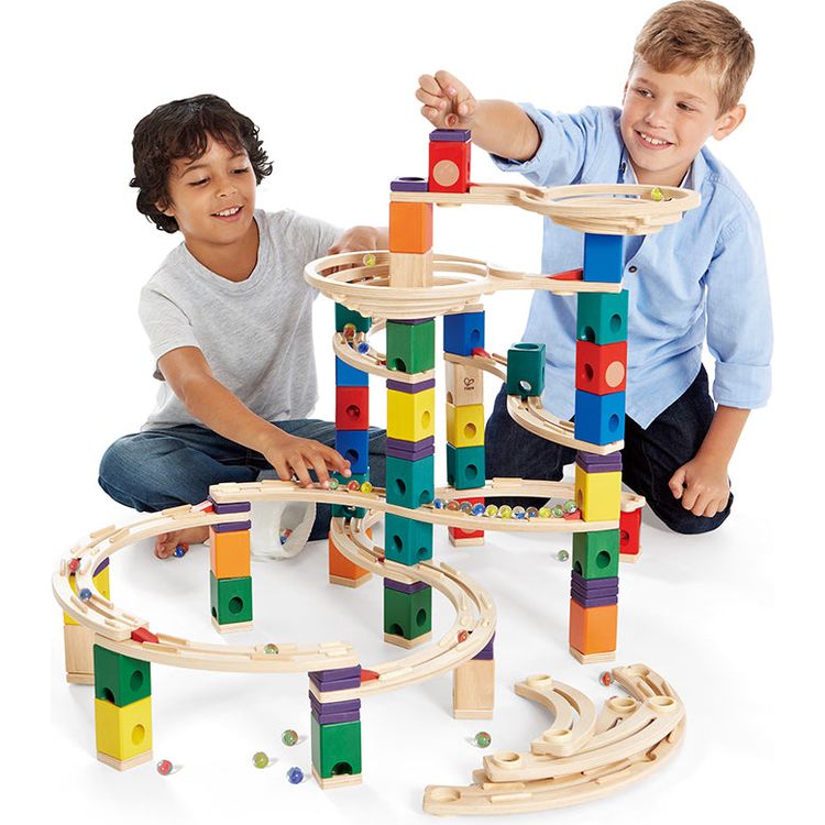 Alternative view of Quadrilla Cyclone Wooden Marble Run Blocks