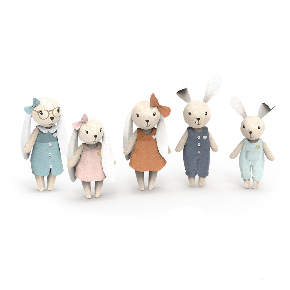 Rabbit Family Doll Set