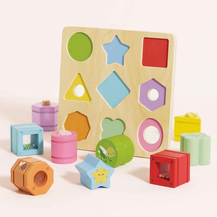 Rainbow Sensory Shape Sorter - 10 Pieces - Image 4