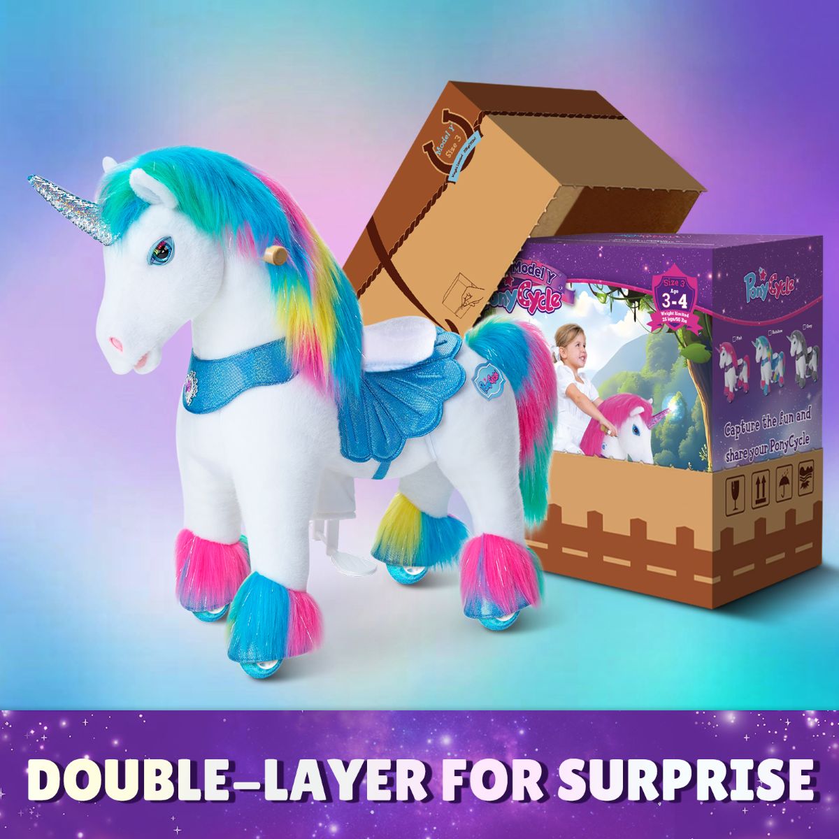 Rainbow Unicorn Model Y Ride on Toy - 3-4 Years - Image 7