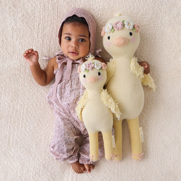 Regular 20" Flora the Duckling (With Flower Crown) Hand-Knit Doll - Image 2