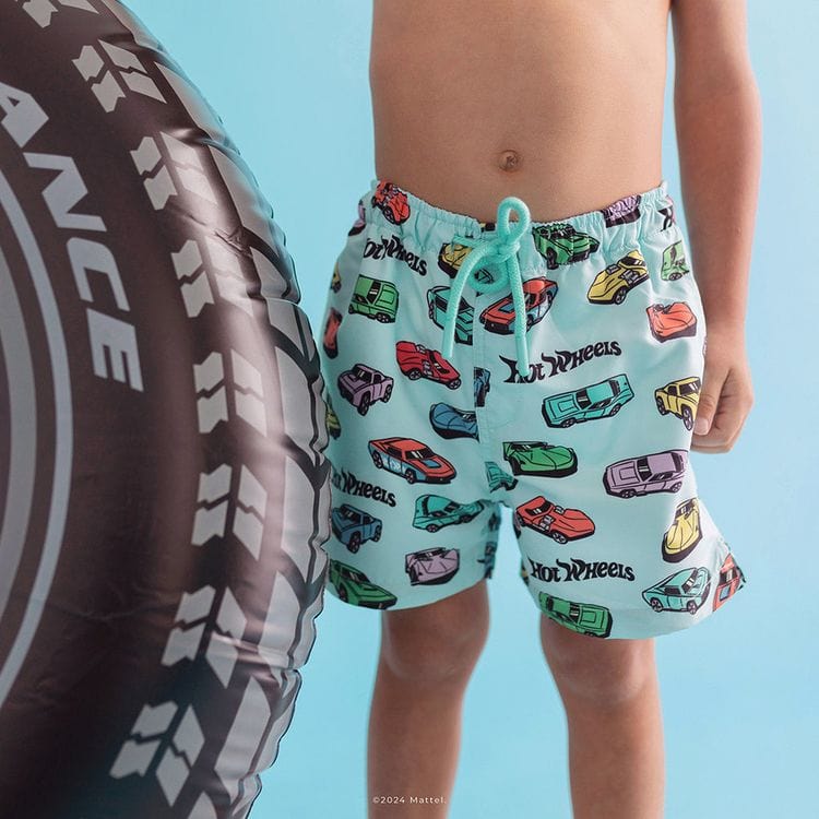 Alternative view of Retro Hot Wheels - Boys Swim Trunks