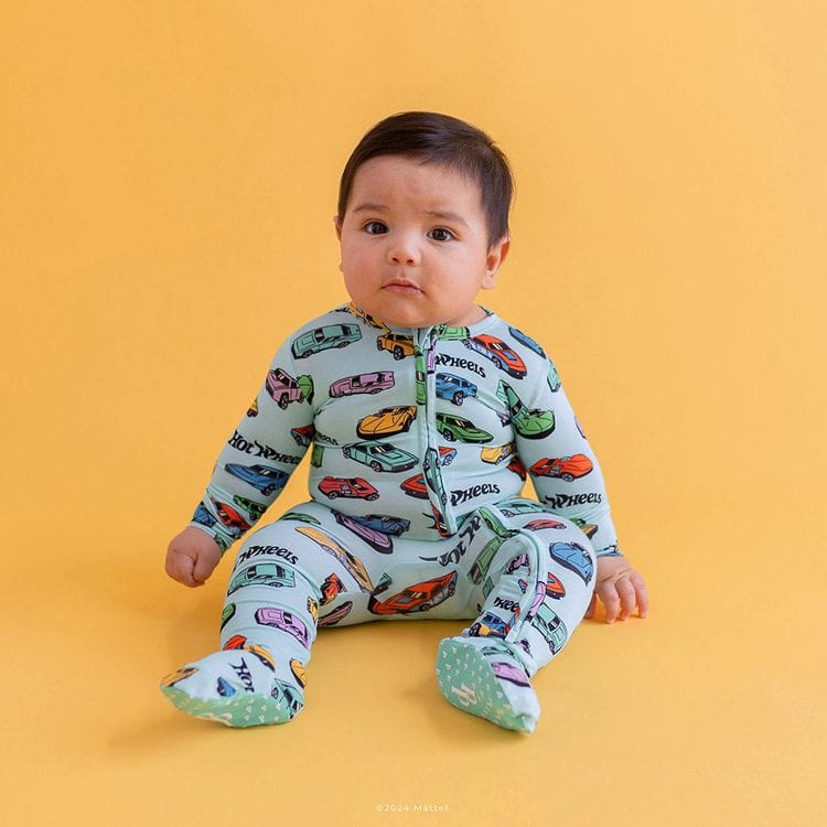 Alternative view of Retro Hot Wheels - Footie Zippered One Piece