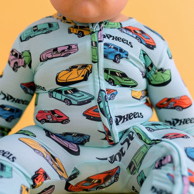 Retro Hot Wheels - Footie Zippered One Piece - Image 3