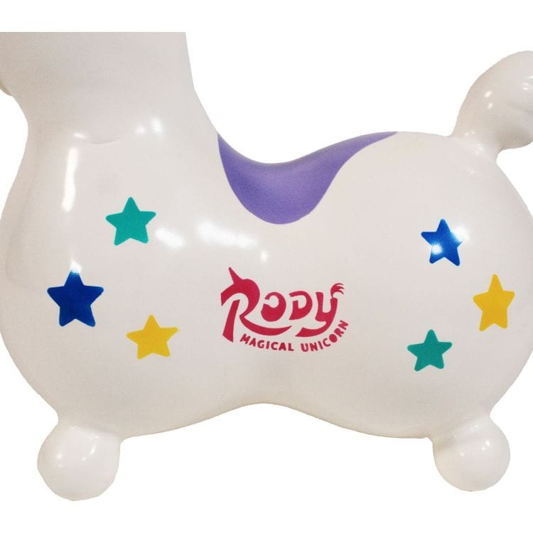 Alternative view of Rody Magical Unicorn Inflatable Bouncer Ride-on With Pump