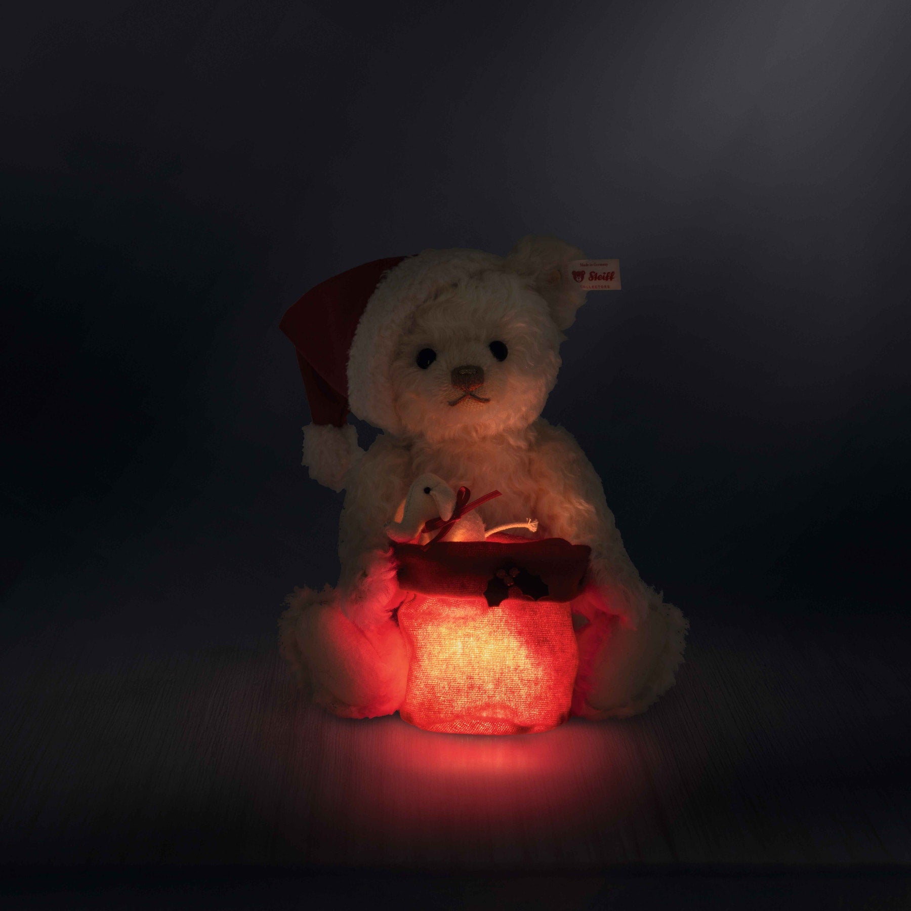 Santa Teddy Bear with Light-Up Gift Bag - Image 4