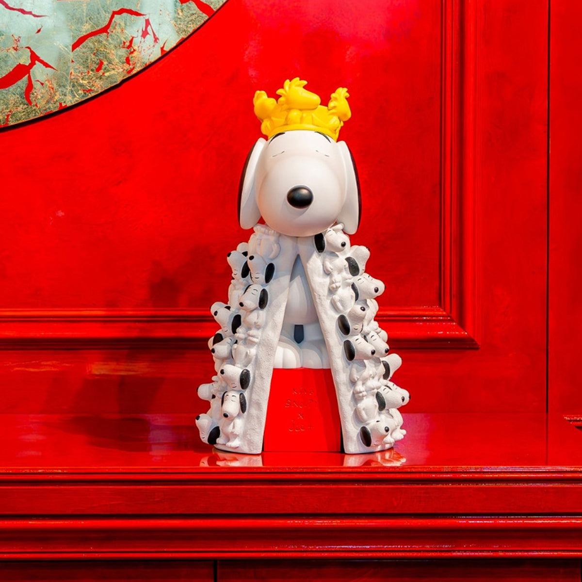 Snoopy King Figure with Mini Snoopies on Cape & Woodstock Crown - 17" - Image 3