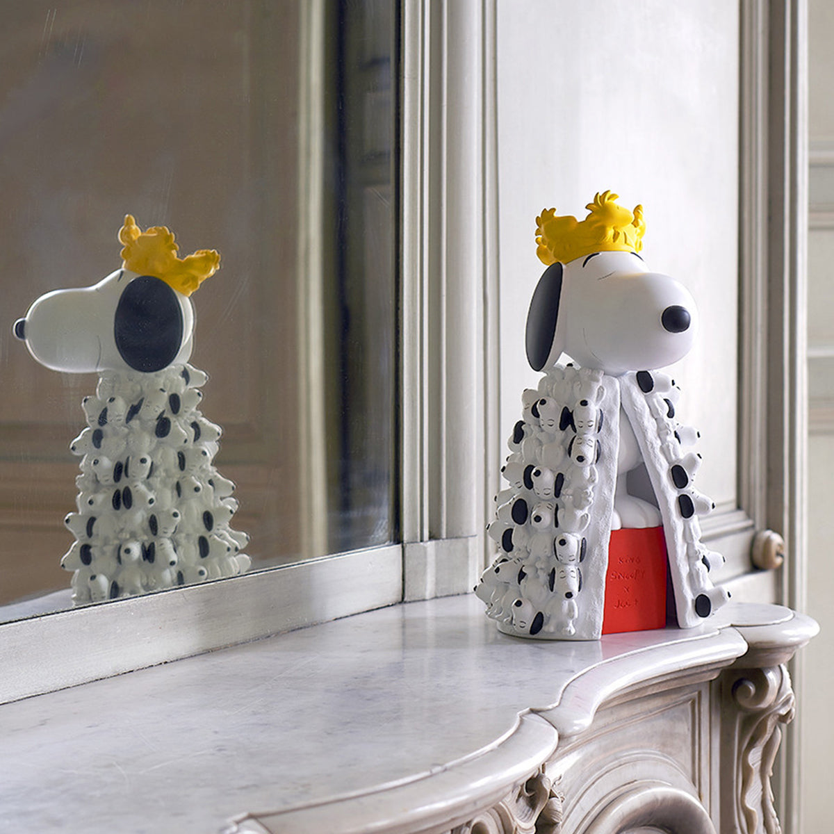 Snoopy King Figure with Mini Snoopies on Cape & Woodstock Crown - 17" - Image 4
