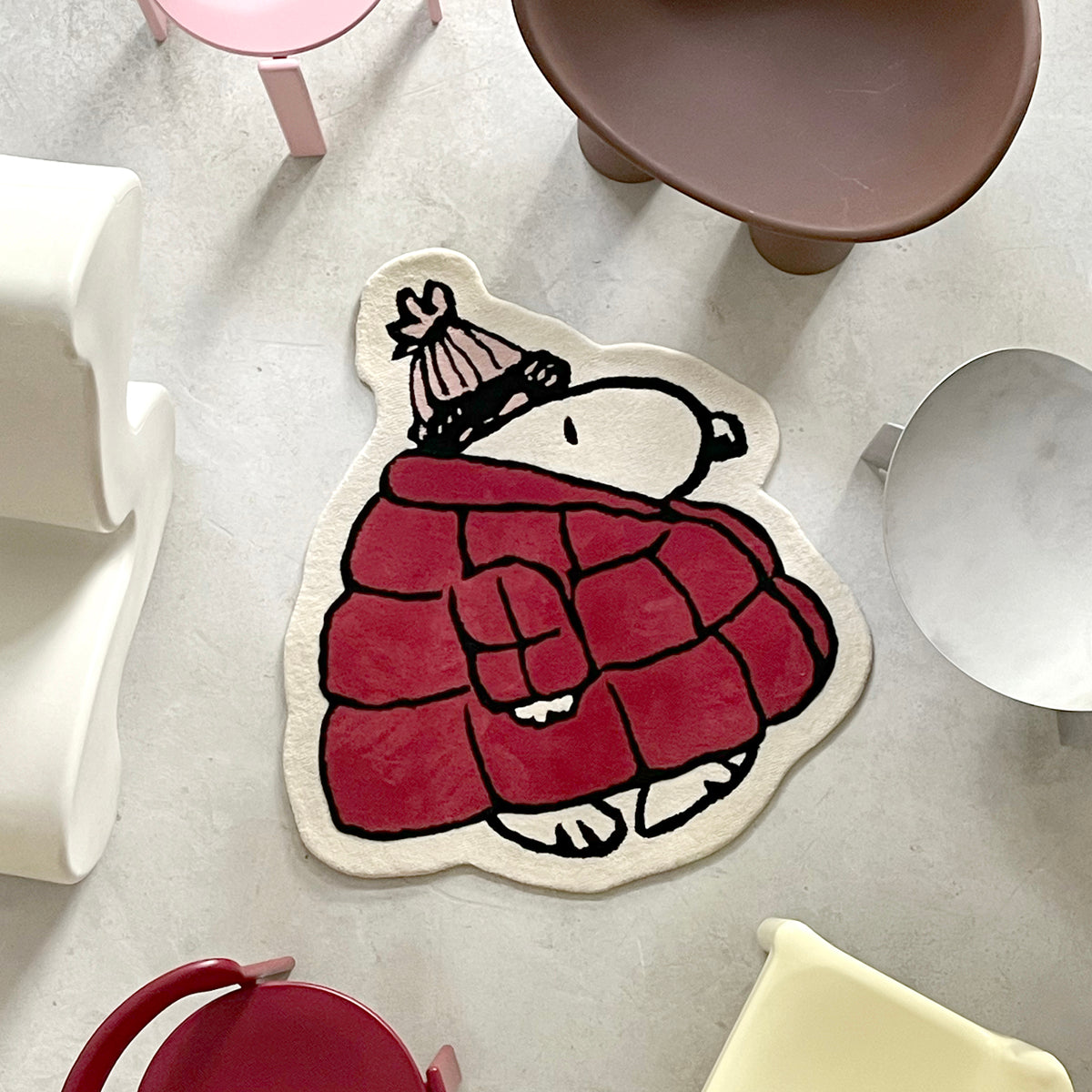 Snoopy Puffer Jacket Rug - Red - Image 3