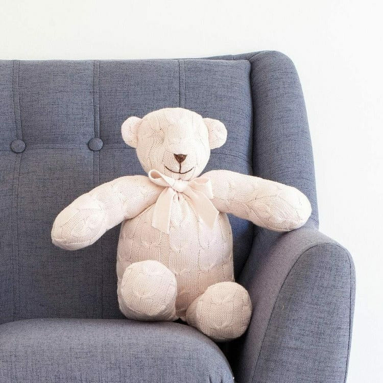 Alternative view of Soft Pink Cable Knit Plush Teddy Bear