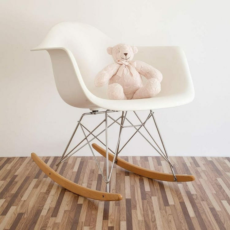 Soft Pink Cable Knit Plush Teddy Bear - Image 3