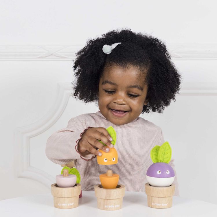 Alternative view of Stacking Wooden Veggies - 9 Pieces