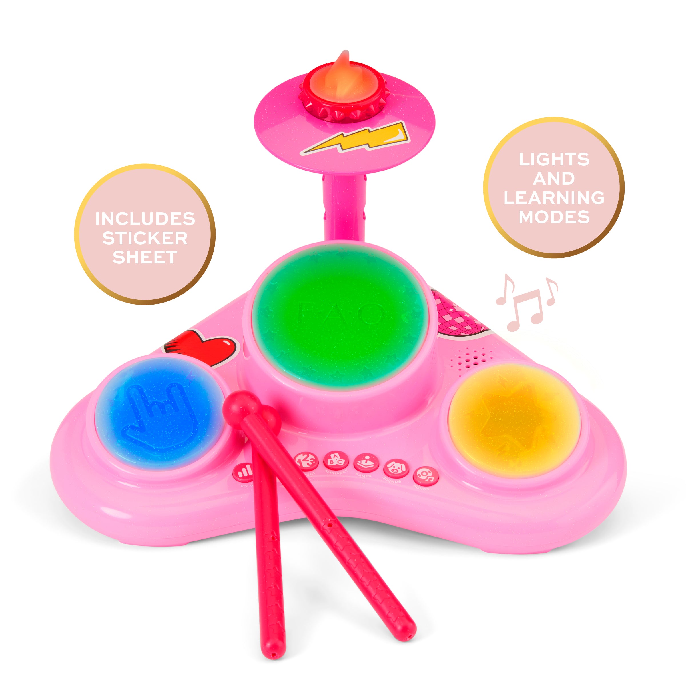 Alternative view of Stage Stars Interactive Drum with Drumsticks