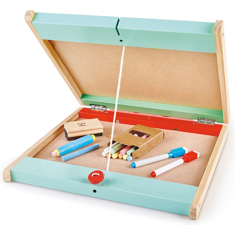 Alternative view of Store & Go Easel Folding Double-Sided Tabletop Blackboard & Whiteboard