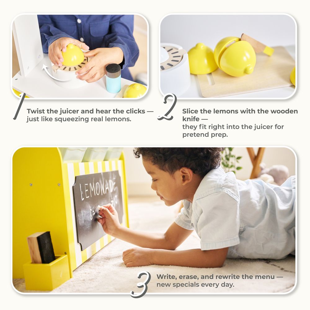 Sunny Citrus Lemonade Stand Playset with Interactive Accessories - Image 3