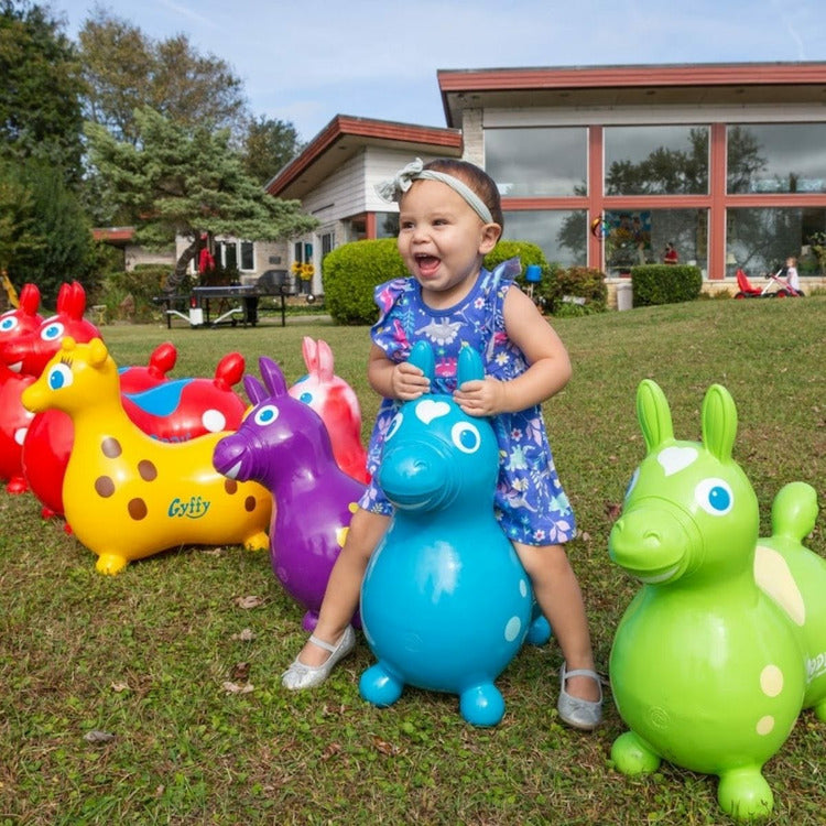 Alternative view of Teal Rody Horse Inflatable Bouncer Ride-on