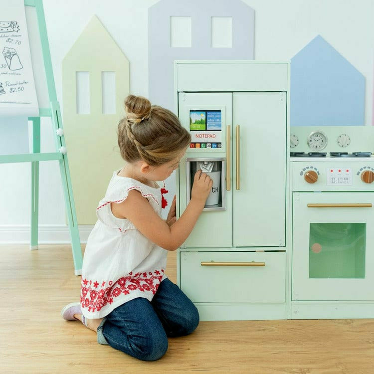 Teamson Kids Little Chef Charlotte 2-Piece Modular Wooden Play Kitchen, Mint - Image 2
