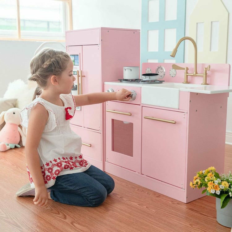 Alternative view of Teamson Kids Little Chef Charlotte 2-Piece Modular Wooden Play Kitchen, Pink