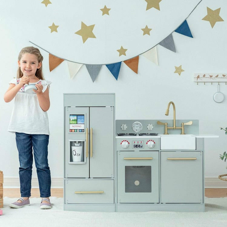 Alternative view of Teamson Kids Little Chef Charlotte Modern Modular Wooden Play Kitchen, Grey/Gold