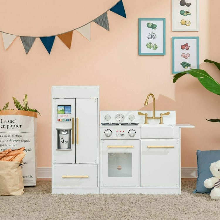 Teamson Kids Little Chef Charlotte Modern Modular Wooden Play Kitchen, White - Image 3
