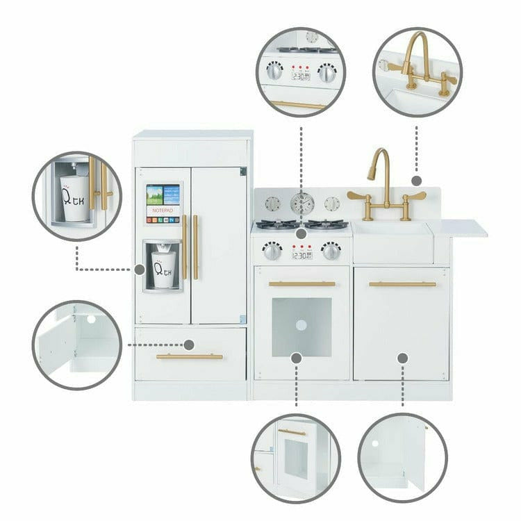 Teamson Kids Little Chef Charlotte Modern Modular Wooden Play Kitchen, White - Image 6
