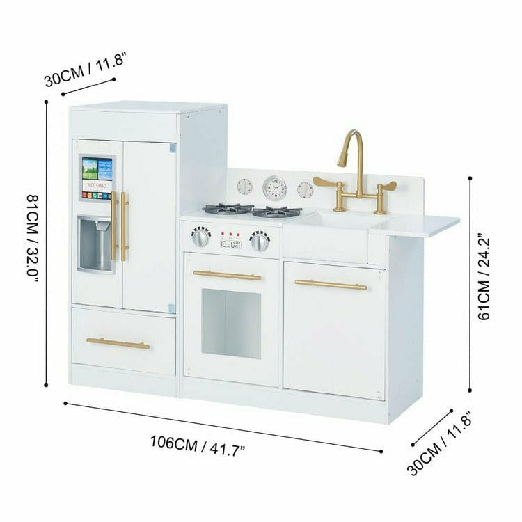 Teamson Kids Little Chef Charlotte Modern Modular Wooden Play Kitchen, White - Image 7