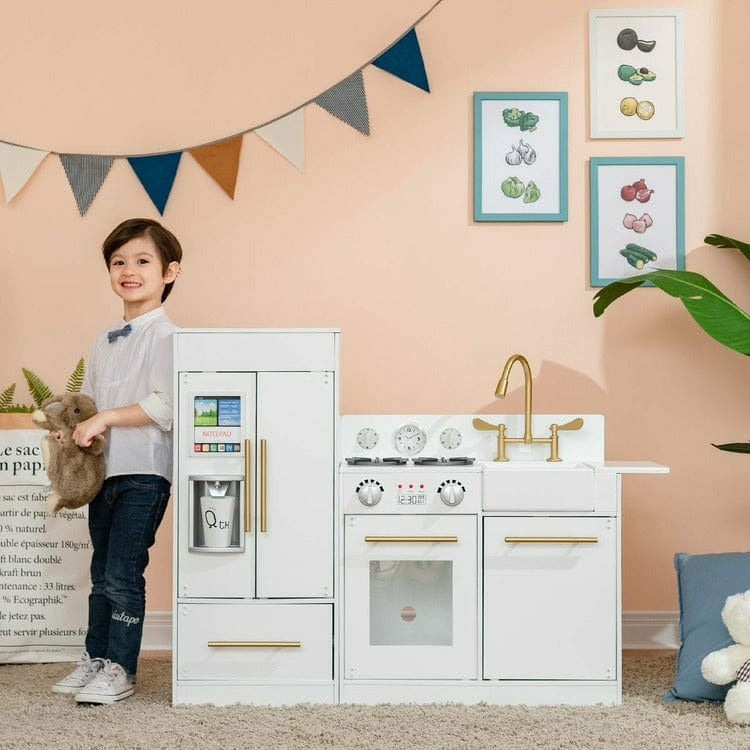 Teamson Kids Little Chef Charlotte Modern Modular Wooden Play Kitchen, White - Image 2