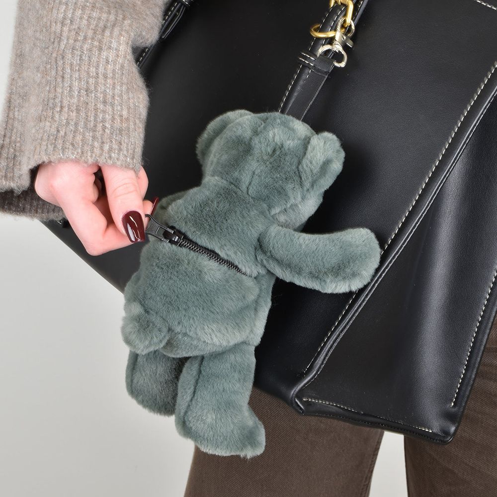 Teddy Bear Bag Charm - Green - Image 3