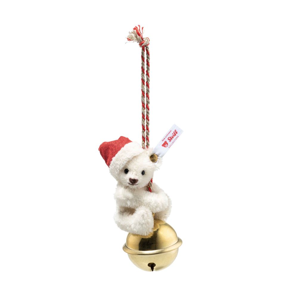 Teddy Bear Ornament on Christmas Bell