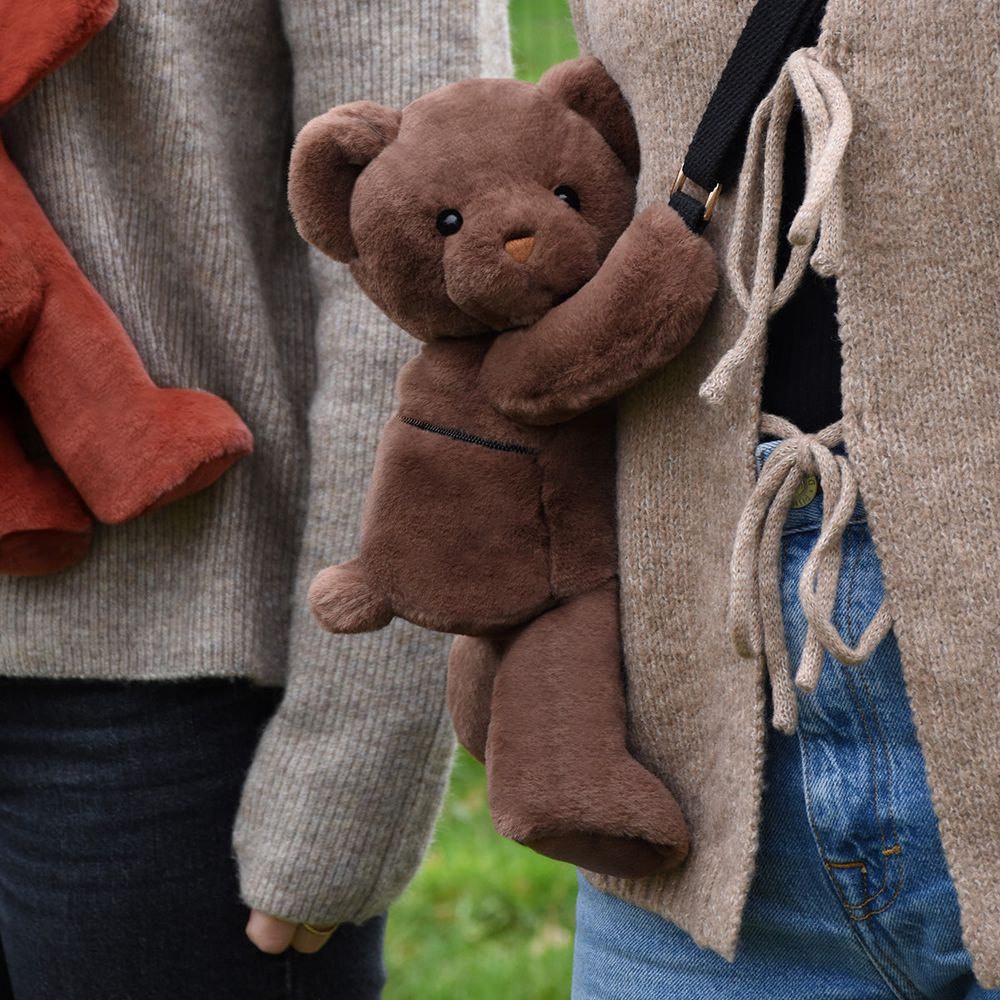 Alternative view of Teddy Bear Plush Backpack - Brown
